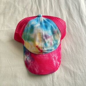 C.C. Brand Tie-Dye Criss-Cross Pony Cap